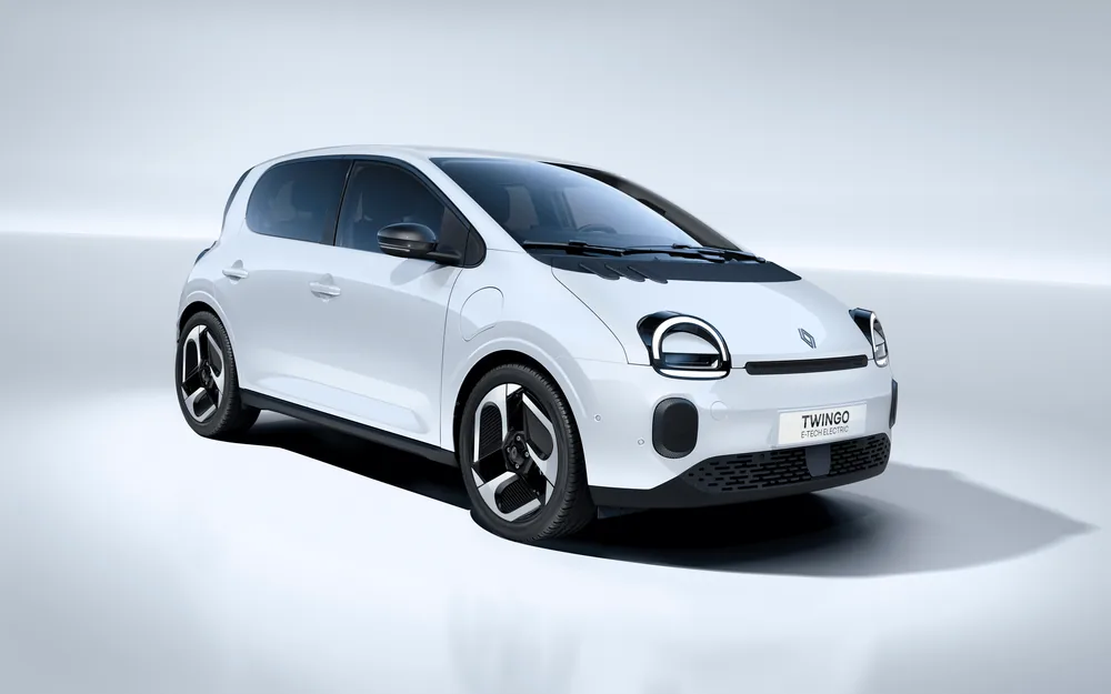 Renault Twingo E-Tech electric, vue trois quarts avant
